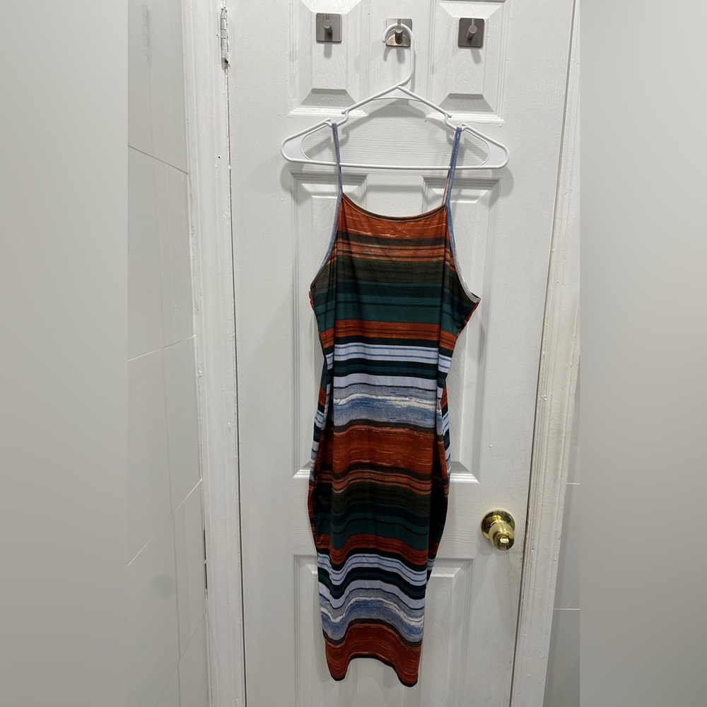 Color blocked stripe dress